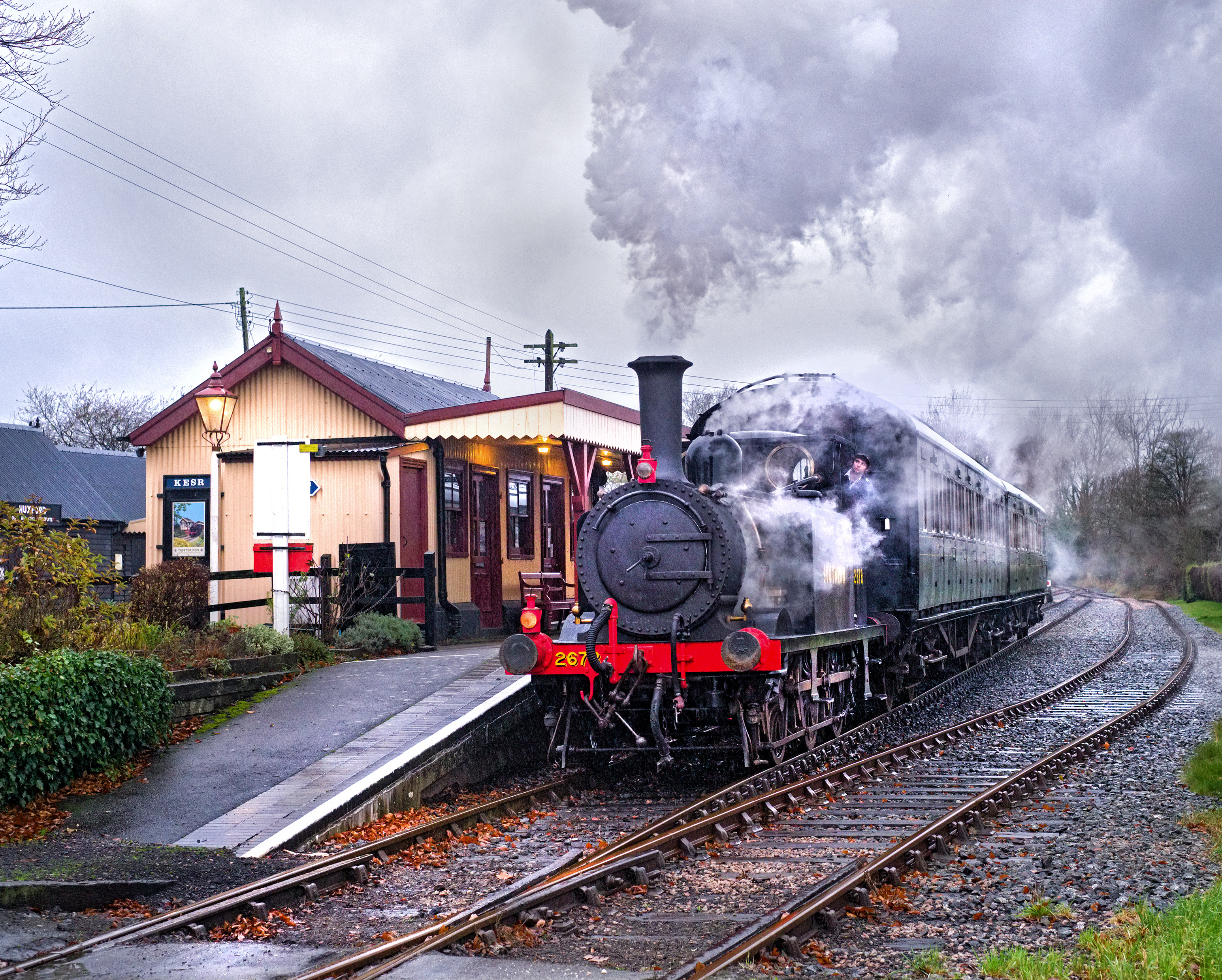Steam Train Departs Bodiam 2020. Alan Crotty