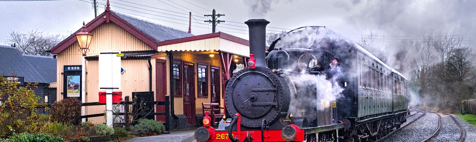 Steam Train Departs Bodiam 2020. Alan Crotty